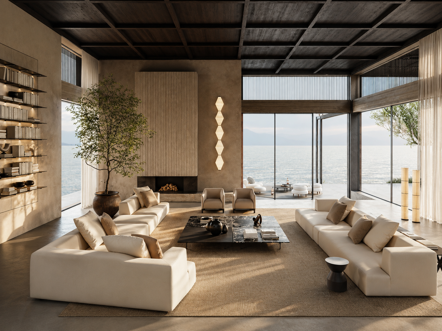 Intérieur contemporain vue mer